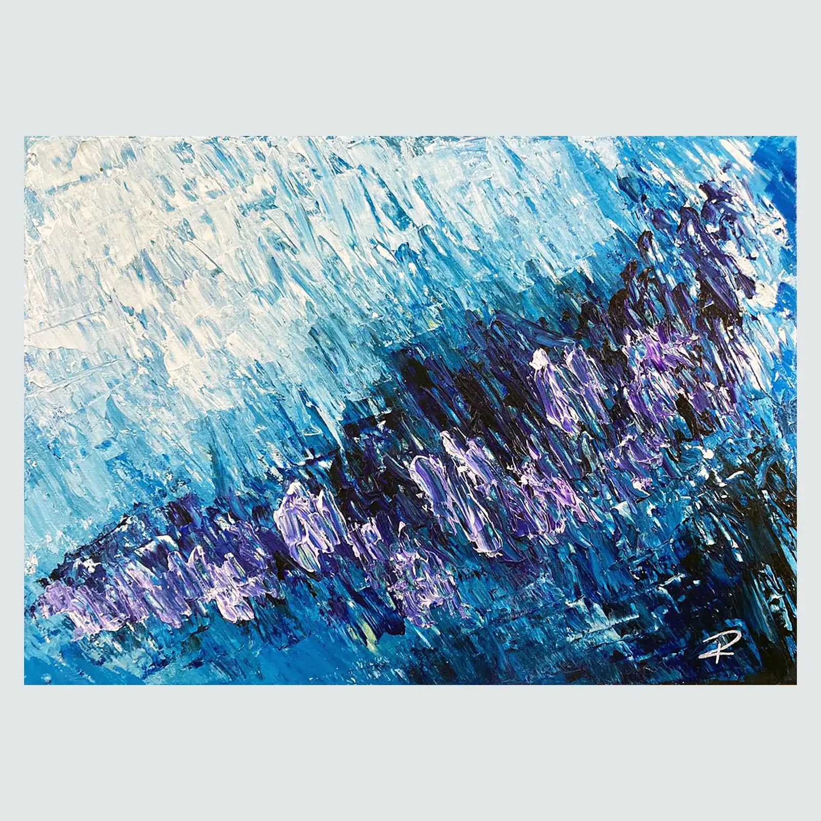 Emerged is an original abstract acrylic palette knife painting by artist Dawie Roux