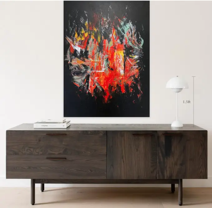 'Refinement' abstract acrylic painting on canvas by artist Dawie Roux